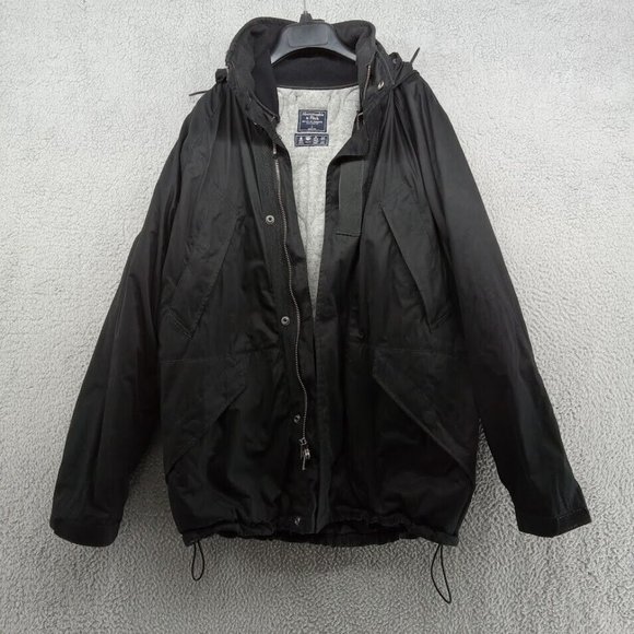 Abercrombie & Fitch Jacket Mens Large Black Water Resistant Wind Proof Insulated